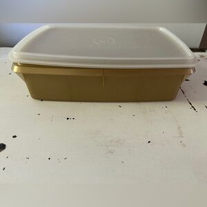 Vintage Tupperware Organizer GOLD TupperCraft 3 Pc Container W/ Tray Lunch